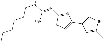 N-[Amino(hexylamino)methylene]-4-(2-methyl-1H-pyrrole-4-yl)thiazole-2-amine Structure