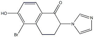 2-(1H-イミダゾール-1-イル)-5-ブロモ-6-ヒドロキシテトラリン-1-オン 化学構造式