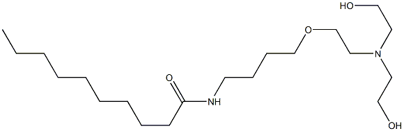 N-[4-[2-[ビス(2-ヒドロキシエチル)アミノ]エトキシ]ブチル]デカンアミド 化学構造式
