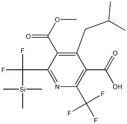 6-(トリフルオロメチル)-2-[ジフルオロ(トリメチルシリル)メチル]-4-イソブチルピリジン-3,5-ジ(カルボン酸メチル) 化学構造式