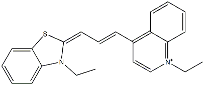 1-Ethyl-4-[3-(3-ethylbenzothiazol-2(3H)-ylidene)-1-propenyl]quinolinium Struktur