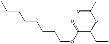 [R,(+)]-2-アセチルオキシ酪酸オクチル 化学構造式