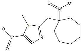 1-Methyl-2-[(1-nitrocycloheptyl)methyl]-5-nitro-1H-imidazole,,结构式