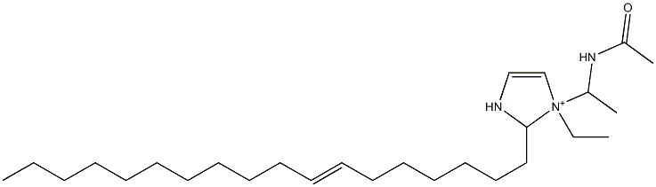 1-[1-(アセチルアミノ)エチル]-1-エチル-2-(7-オクタデセニル)-4-イミダゾリン-1-イウム 化学構造式