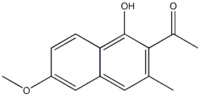 6-Methoxy-3-methyl-2-acetyl-1-naphthol,,结构式
