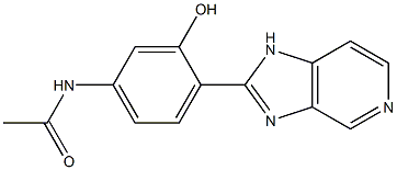 N-[3-ヒドロキシ-4-[1H-イミダゾ[4,5-c]ピリジン-2-イル]フェニル]アセトアミド 化学構造式