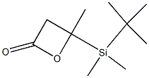 4-メチル-4-(tert-ブチルジメチルシリル)オキセタン-2-オン 化学構造式