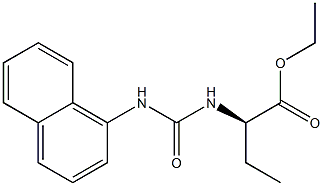 [R,(-)]-2-[3-(1-ナフチル)ウレイド]酪酸エチル 化学構造式
