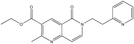 6-(2-(2-Pyridyl)ethyl)-2-methyl-5-oxo-5,6-dihydro-1,6-naphthyridine-3-carboxylic acid ethyl ester Struktur
