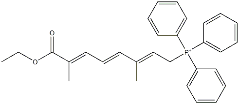 (8-Ethoxy-3,7-dimethyl-8-oxo-2,4,6-octatrienyl)triphenylphosphonium Struktur