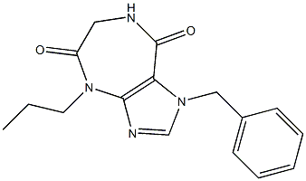 1,4,6,7-テトラヒドロ-1-ベンジル-4-プロピルイミダゾ[4,5-e][1,4]ジアゼピン-5,8-ジオン 化学構造式