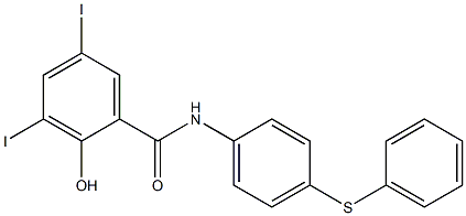 N-[4-(Phenylthio)phenyl]-2-hydroxy-3,5-diiodobenzamide Structure