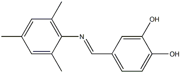 N-(3,4-Dihydroxybenzylidene)-2,4,6-trimethylbenzenamine Struktur