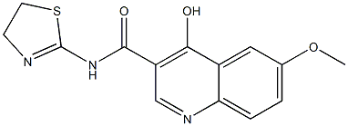 N-[(4,5-Dihydrothiazol)-2-yl]-4-hydroxy-6-methoxy-3-quinolinecarboxamide,,结构式