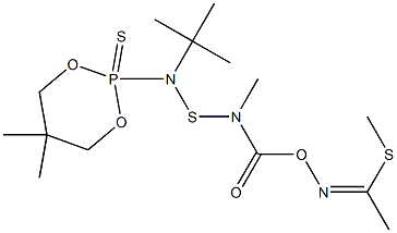 2-[N-tert-Butyl-N-[N-methyl-N-(1-methylthioethylideneaminooxycarbonyl)aminothio]amino]-5,5-dimethyl-2-thioxo-1,3,2-dioxaphosphorinane Structure