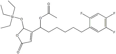 酢酸1-[[2,5-ジヒドロ-5-オキソ-2-(トリエチルシロキシ)フラン]-3-イル]-6-(2,4,5-トリフルオロフェニル)ヘキシル 化学構造式