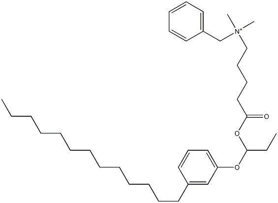 N,N-Dimethyl-N-benzyl-N-[4-[[1-(3-tridecylphenyloxy)propyl]oxycarbonyl]butyl]aminium Structure