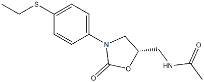 (5S)-5-Acetylaminomethyl-3-(4-ethylthiophenyl)oxazolidin-2-one Struktur