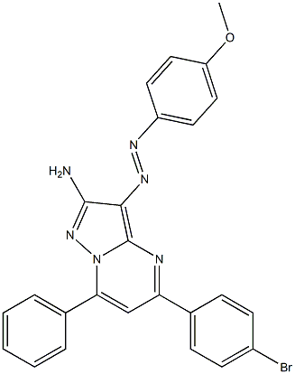  2-Amino-3-(4-methoxyphenylazo)-5-(4-bromophenyl)-7-phenylpyrazolo[1,5-a]pyrimidine