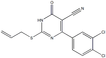 3,4-Dihydro-6-(3,4-dichlorophenyl)-2-[(2-propenyl)thio]-4-oxopyrimidine-5-carbonitrile Struktur
