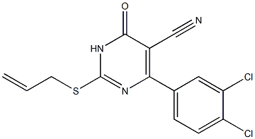 3,4-Dihydro-6-(3,4-dichlorophenyl)-2-[(2-propenyl)thio]-4-oxopyrimidine-5-carbonitrile Structure