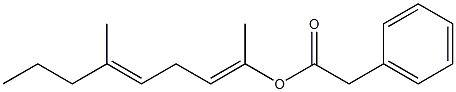 Phenylacetic acid 1,5-dimethyl-1,4-octadienyl ester,,结构式
