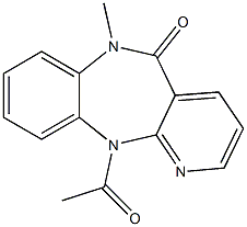 6,11-Dihydro-11-acetyl-6-methyl-5H-pyrido[2,3-b][1,5]benzodiazepin-5-one Struktur