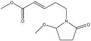 (E)-5-(2-オキソ-5-メトキシピロリジン-1-イル)-2-ペンテン酸メチル 化学構造式