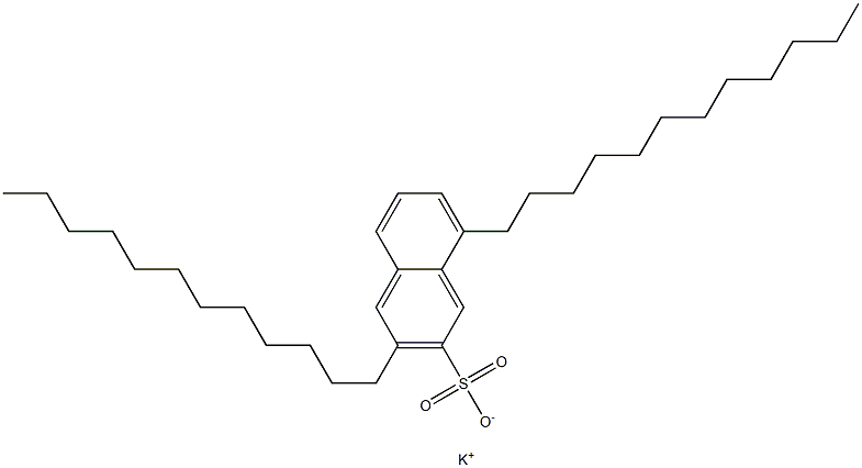 3,8-Didodecyl-2-naphthalenesulfonic acid potassium salt Structure