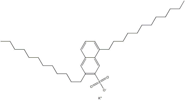 3,8-Didodecyl-2-naphthalenesulfonic acid potassium salt Struktur