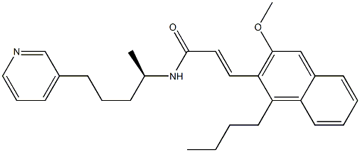 (E)-3-(1-Butyl-3-methoxynaphthalen-2-yl)-N-[(R)-1-methyl-4-(3-pyridinyl)butyl]acrylamide|