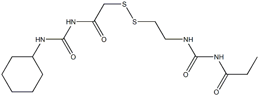 1-プロパノイル-3-[2-[[(3-シクロヘキシルウレイド)カルボニルメチル]ジチオ]エチル]尿素 化学構造式