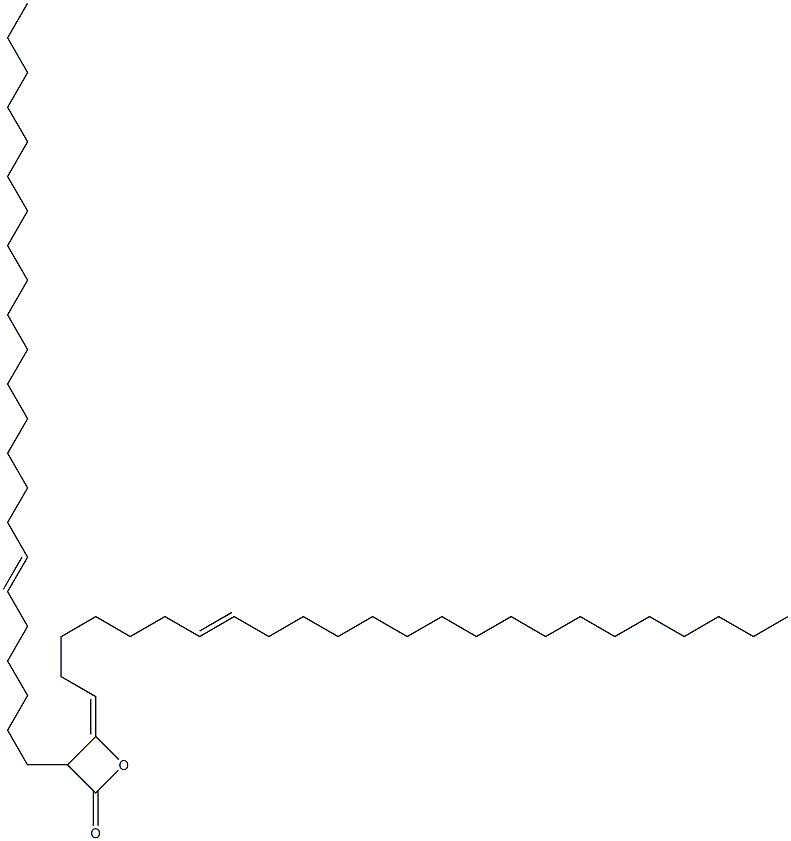 3-(6-Tricosenyl)-4-(7-tetracosen-1-ylidene)oxetan-2-one Structure