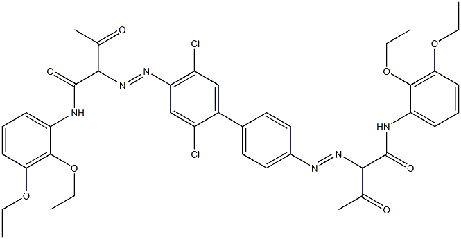 4,4'-ビス[[1-(2,3-ジエトキシフェニルアミノ)-1,3-ジオキソブタン-2-イル]アゾ]-2,5-ジクロロ-1,1'-ビフェニル 化学構造式