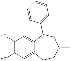 2,3,4,5-テトラヒドロ-3-メチル-1-フェニル-1H-3-ベンゾアゼピン-7,8-ジオール 化学構造式