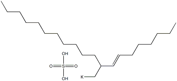 Sulfuric acid 2-(1-octenyl)tridecyl=potassium ester salt,,结构式
