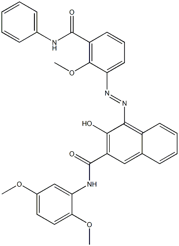 3-Hydroxy-N-(2,5-dimethoxyphenyl)-4-[2-methoxy-3-(phenylcarbamoyl)phenylazo]-2-naphthamide 结构式