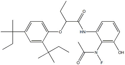 6-(N-Fluoro-N-acetylamino)-5-[2-(2,4-di-tert-amylphenoxy)butyrylamino]phenol,,结构式