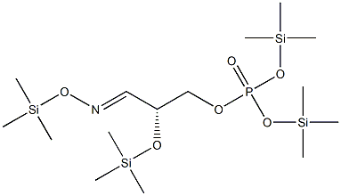 りん酸(R)-2-(トリメチルシリルオキシ)-3-(トリメチルシリルオキシイミノ)プロピルビス(トリメチルシリル) 化学構造式