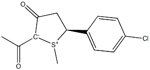 (5S)-2-Acetyl-5-(p-chlorophenyl)-1-methyl-3-oxo-2,3,4,5-tetrahydrothiophen-1-ium-2-ide Structure
