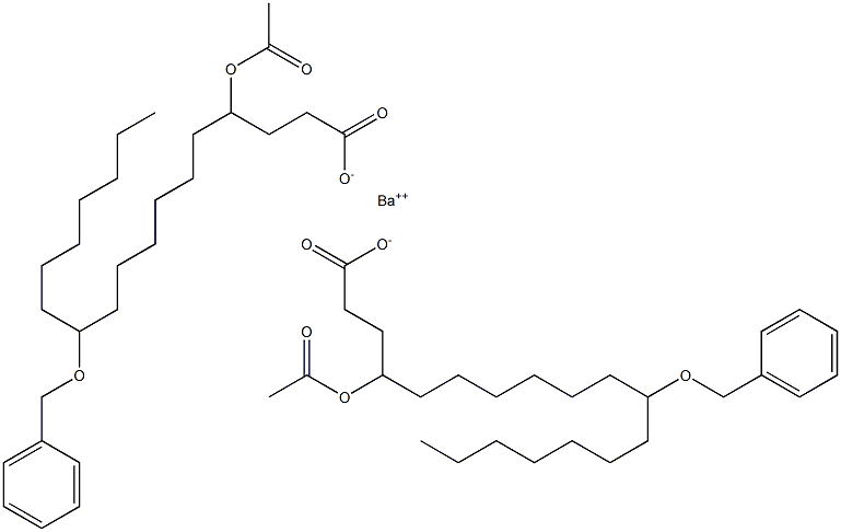 ビス(11-ベンジルオキシ-4-アセチルオキシステアリン酸)バリウム 化学構造式