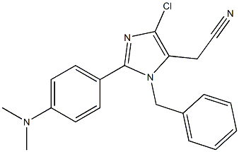 1-Benzyl-2-(4-dimethylaminophenyl)-4-chloro-1H-imidazole-5-acetonitrile Structure