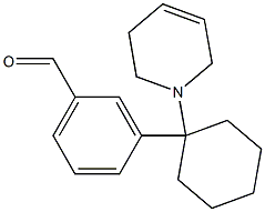 3-[1-[(1,2,3,6-Tetrahydropyridin)-1-yl]cyclohexyl]benzaldehyde Structure