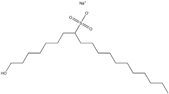 1-Hydroxynonadecane-8-sulfonic acid sodium salt,,结构式