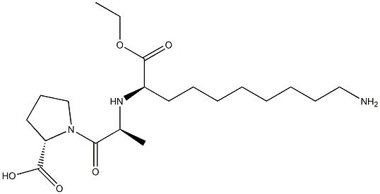 (R)-2-[[(S)-1-[[(2S)-2-カルボキシピロリジン-1-イル]カルボニル]エチル]アミノ]-10-アミノデカン酸1-エチル 化学構造式