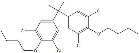 2,2-ビス(3,5-ジクロロ-4-ブトキシフェニル)プロパン 化学構造式