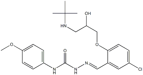 1-[5-Chloro-2-[2-hydroxy-3-(tert-butylamino)propoxy]benzylidene]-4-(4-methoxyphenyl)semicarbazide Struktur