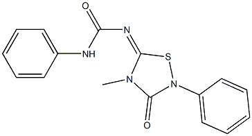 4-Methyl-2-phenyl-5-[(phenylaminocarbonyl)imino]-1,2,4-thiadiazolidin-3-one