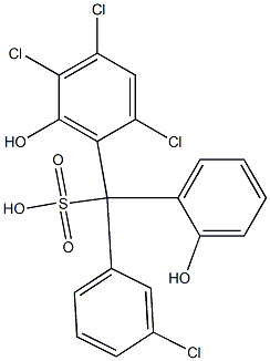 (3-Chlorophenyl)(2,4,5-trichloro-6-hydroxyphenyl)(2-hydroxyphenyl)methanesulfonic acid Structure