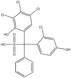 (2-Chloro-4-hydroxyphenyl)(3,4,5-trichloro-2-hydroxyphenyl)phenylmethanesulfonic acid Struktur